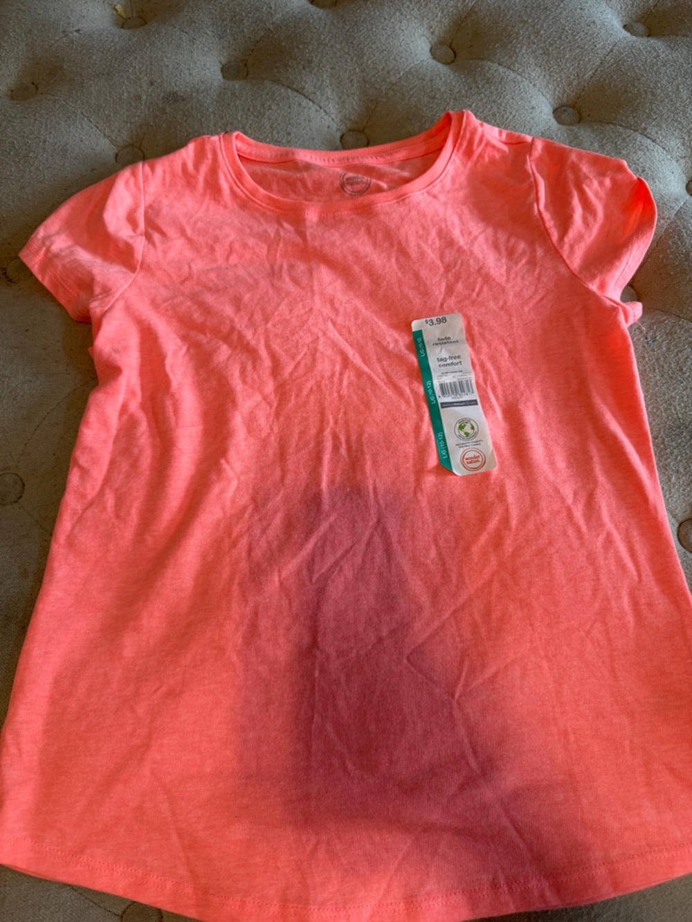 wonder nation Neon Coral Short Sleeve Tee for Girls
